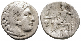 Greek
KINGS OF MACEDON, Alexander III ‘the Great’, (Circa 336-323 BC). 
AR Drachm (17.7mm, 3.97g)
Head of Herakles to right, wearing lion skin headdre...
