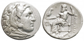 Greek
KINGS OF MACEDON, Philip III Arrhidaios In the types of Alexander III. Abydos, (Circa 323-317 BC). 
AR Drachm (17.7mm, 4.1g)
Head of Herakles to...