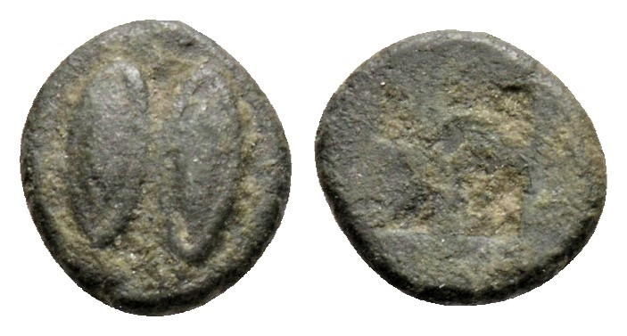 Greek
LESBOS, uncertain mint, (Circa 450 BC)
AR Tetartemorion (6.7mm 0.33g)
Two ...