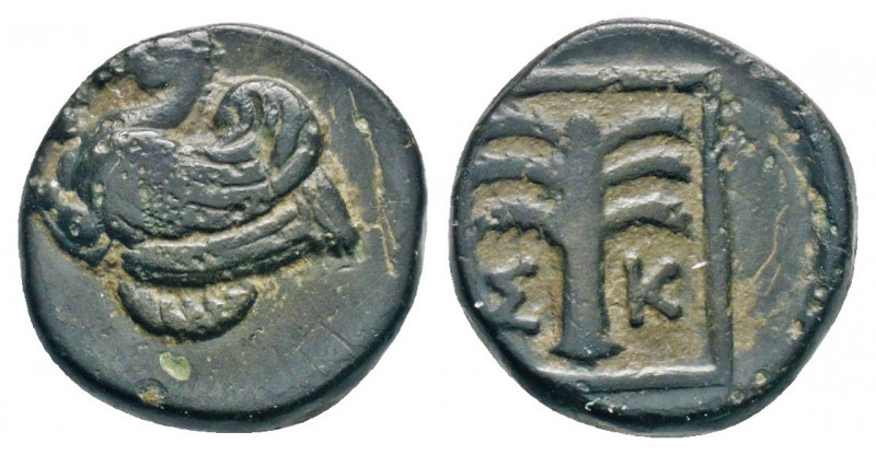 Greek
TROAS. Skepsis (Circa 400-310 BC).
AE Bronze (11.1mm, 1.44g)
Forepart of P...