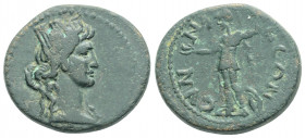 Roman Provincial
PHRYGİA, Synnada. Pseudo-autonomous. (Late first or early second century AD)
AE Bronze (20.1mm, 4.76g). 
Obv: Turreted head of Tyche ...