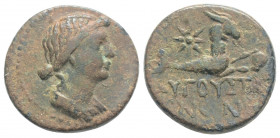 Roman Provincial 
CILICIA. Augusta. Livia (Augusta, 14-29 AD). 
AE Bronze (16.7mm, 3.23g)
Obv: Draped bust right.
Rev: AYΓOYΣTANΩN. Capricorn right, w...