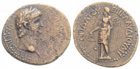 Roman Provincial
PHRYGIA, Prymnessos. Nero ( 54-68 AD). 
AE Bronze (22.4mm., 4.10g).
Obv: ΝΕΡΩΝΑ ΚΑΙΣΑΡΑ ΠΡΥΜΝΗΣΣΕΙΣ, laureate head to right.
Rev: ΕΠΙ...