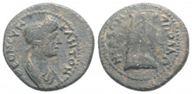 Roman Provincial
LYDİA, Apollonis, Pseudo-autonomous issue, time of Titus to Domitian, (79-96 AD). 
AE Bronze (16.6mm, 2.21g)
Obv: ΘEON CVN[KΛHTON], d...