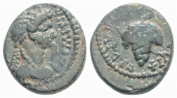 Roman Provincial
LYDIA. Philadelphia. Domitia, Augusta, (82-96 AD). 
AE Hemiassarion (Bronze, 14.5 mm, 2.65g), 
Obv: ΔOMITIA AYΓOYCTA Draped bust of D...