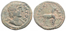 Roman Provincial
LYDİA, Hierocaesarea. Pseudo-autonomous issue under Roman rule. (1st - 2nd century A.D). 
AE Bronze (17.8mm, 2.48g). 
Obv: CYNK-ΛHTOC...