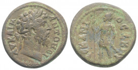 Roman Provincial
TROAS. Scepsis, Marcus Aurelius (161-180 AD)
AE Bronze (20.2mm, 4.77g)
Obv: ΑV ΚΑΙ Μ ΑΝΤΩΝƐΙ. Laureate head of Marcus Aurelius (long ...