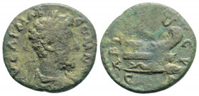 Roman Provincial
THRACE. Coela. Commodus ( 180-192 AD).
AE Bronze (18.2mm., 2.50g).
Obv: AV CAI MAR [C]OMM[O]; laureate head right.
Rev: AEL M[V]NIC-I...