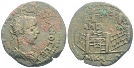 Roman Provincial
BITHYNIA, Nicaea. Macrianus. Usurper, ( 260-261 AD). 
AE Reduced Oktassarion (24.4mm, 7.89g)
Obv: Radiate, draped, and cuirassed bust...