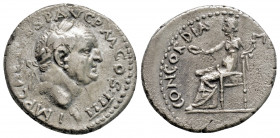 Roman Imperial
Vespasian (69-79). Antioch.
AR Denarius (18,6 mm 3,17g)
Obv: IMP CAES VESPA AVG P M COS IIII Laureate head right.
Rev: CONCORDIA AVGVST...