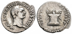 Roman Imperial
Domitian (81-96 AD) Rome.
AR Denarius (20,3mm 2,62g) 
Obv: IMP CAES DOMITIANVS AVG P M. Laureate head right.
Rev: TR P COS VII DES VIII...