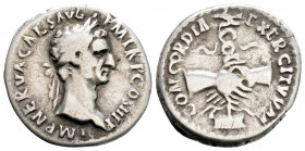 Roman Imperial
Nerva ( 96 -98 AD) Rome.
AR Denarius (19,2mm 3,28g) 
Obv: IMP NERVA CAES AVG P M TR P COS II P P, laureate head to right 
Rev:CONCORDIA...