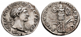 Roman Imperial
Trajan (98-117 AD) Rome.
AR Denarius (19,3 mm 3g )
Obv: IMP TRAIANO AVG GER DAC PM TR P.Laureate bust right, slight drapery on left sho...