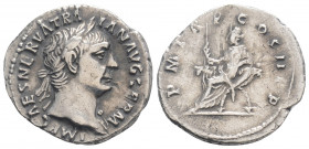 Roman Imperial
Trajan (98-117 AD) Rome
AR Denarius (19,7mm 3,17g)
Obv: IMP CAES NERVA TRAIAN AVG GERM laureate head right
Rev: P M TR P COS II P P Abu...