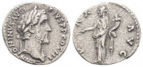 Roman Imperial
Antoninus Pius (138-161 AD) Rome 
AR Denarius (16.5mm., 2.51g)
Obv: ANTONINVS AVG PIVS P P COS III, laureate head right.
Rev: PAX AVG, ...
