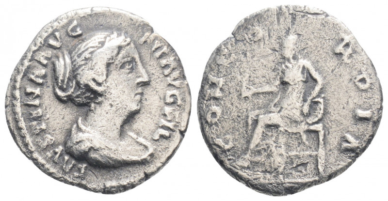Roman Imperial
Faustina II (147-150 AD) Rome
AR Denarius (18.2mm, 2.71g)
Obv: FA...