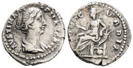 Roman Imperial
Faustina II (147-175 AD) Rome
AR Denarius (18,2mm 3,24g) 
Obv: FAVSTINA AVG PII AVG FIL, draped bust to right 
Rev: CONCORDIA, Concordi...
