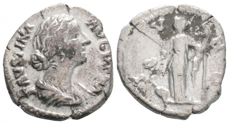 Roman Imperial
Faustina II (161-175 AD) Rome
AR Denarius(19,3mm 3,50g)
Obv :FAVS...