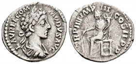 Roman Imperial
Commodus, as Caesar, (177-192 AD) Rome.
AR denarius (19.4mm 3,12g) 
Obv: L AVREL COM-MODVS AVG, laureate, draped, cuirassed bust of Com...