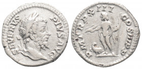 Roman Imperial
Septimius Severus (193-211 AD)Rome
AR Denarius (18,8 mm, 2,87g)
Obv: SEVERVS PIVS AVG. Laureate head right.
Rev: P M TR P XIII COS III ...