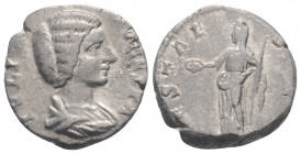 Roman Imperial
Julia Domna (193-217 AD) Laodicea
AR Denarius (15,9mm 2,78g) 
Obv: IVLIA AVGVSTA. Draped bust of Julia Domna on the right
Rev: VESTAE S...