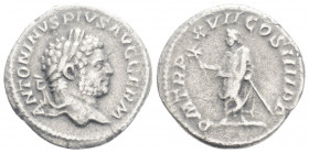 Roman Imperial
Caracalla (198-217 AD) Rome
AR Denarius (18,5 mm 2,52g)
Obv: ANTONINVS PIVS AVG GERM. Laureate head right. 
Rev: P M TR P XVII COS IIII...