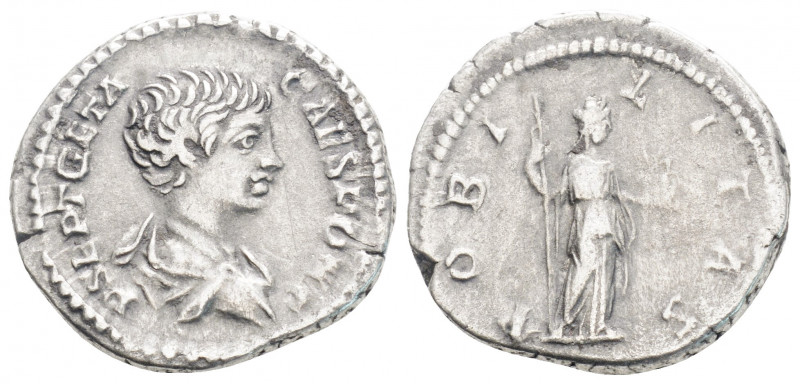 Roman Imperial
Geta As Caesar (198-209 AD)Rome
AR denarius (19,2 mm, 3.13g)
Obv:...