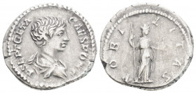 Roman Imperial
Geta As Caesar (198-209 AD)Rome
AR denarius (19,2 mm, 3.13g)
Obv: P SEPT GETA CAES PONT.Bare headed and draped bust right.
Rev: NOBILIT...