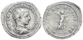 Roman Imperial
Elagabalus (218-222 AD) Rome
AR denarius (25,2 mm 5,20g)
Obv: Radiated, draped and cuirassed bust of Elagabalus, seen from the back, ri...