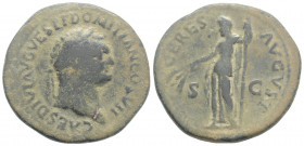 Roman Imperial
Domitian, as Caesar, (69-81 AD). Rome
As Copper, (28,4 mm, 10.18 g)
Obv: CAES DIVI AVG VESP F DOMITIAN COS VII Laureate head of Domitia...