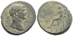 Roman Imperial
Trajan (98-117 AD)Rome
AE Sestertius(27,2mm 12,88g)
Obv: IMP CAES NERVAE TRAIANO AVG GER DAC P M TR P COS VI P P. Laureate bust right, ...