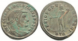 Roman Imperial
Diocletian (284-305 AD) Heraclea
BI Nummus (28.4mm, 11.61g)
Obv: IMP C C VAL DIOCLETIANVS P F AVG, laureate head to right.
Rev: GENIO P...