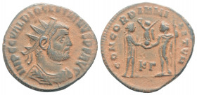 Roman Imperial
Diocletian (284-305 AD) Cyzicus
AE Follis (20.9 mm, 3.25g)
Obv: IMP C C VAL DIOCLETIANVS P F AVG, radiate, draped and cuirassed bust ri...