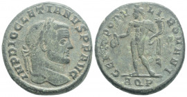 Roman Imperial
Diocletian (284-305 AD) Aquileia 
AE Follis (26,1mm 9,20) 
Obv: IMP DIOCLETIANVS P F AVG, laureate head right 
Rev: GENIO POPVLI ROMANI...