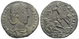 Roman Imperial
Constantius II. (350-355 AD) Antioch.
AE Maiorina (23mm 5,1g) 
Obv: D N CONSTANTIVS P F AVG, pearl-diademed, draped and cuirassed bust ...