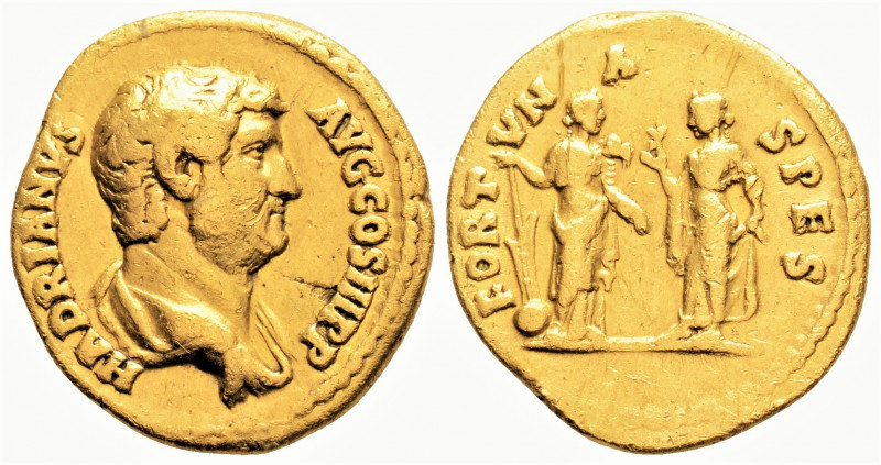 Roman Imperial
Hadrian, (117-138 AD) Rome,
AV Aureus (20.4mm, 7.20g), 
Obv: HADR...
