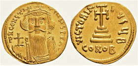 Byzantine
Constans II ( 641-666 AD) Constantinople
AV Solidus (19.8mm, 4.45g)
Obv: ∂ N CONSƮANƮINVS PP AVG, bust facing, with long beard and moustache...