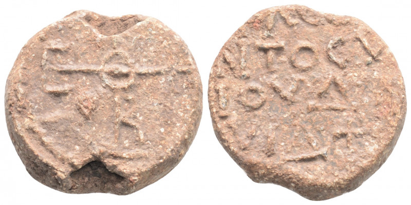 Byzantine Lead Seal ( 7th- 8th century)
Obv: Cruciform monogram 
Rev: 3 (three) ...