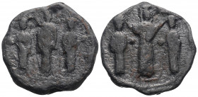Byzantine Lead Seals
Romanus IV Diogenes, with Eudocia, Michael VII, Constantius, and Andronicus, 1068-1071. Seal or Bulla (Lead, 32 mm, 19,30 g). 
Ob...