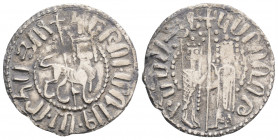 Medieval
Armenia, Cilician Armenia. (1226-1270 AD) Hetoum I 
AR Tram (21.1mm 2.96g)
Obv: Hetoum and Queen Zabel standing facing, holding long cross be...
