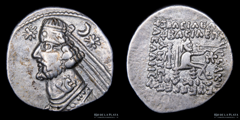 Imperio Parto. Orodes II (57-38 B.C.) AR Dracma. Ceca: Rhagae. 20.0mm; 3.90g. A....