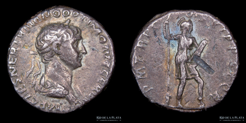 Roma. Trajano 98-117DC. AR Denario. Ceca de Roma (114-117DC) 17.3mm; 2.95g. A: I...