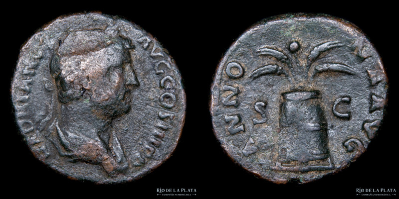 Roma. Adriano 117-138DC. AE As, Ceca de Roma (134-138DC) 26.5mm; 10.31g. A: HADR...