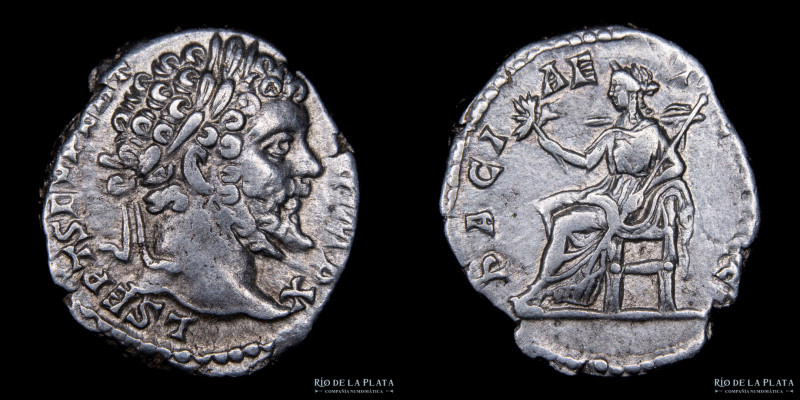 Roma. Septimio Severo 193-211DC. AR Denario, ceca de Roma (5º emisión, 198DC). 1...