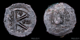 Bizancio. Mauricio Tiberio 582-602DC. AE 1/2 Follis. Tesalonica