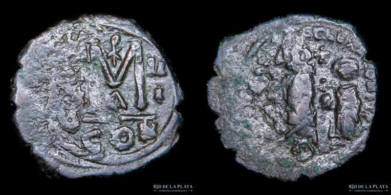 Bizancio. Heraclio y Heraclio Constantino. 610-641DC. AE Follis 613-614DC, ceca ...