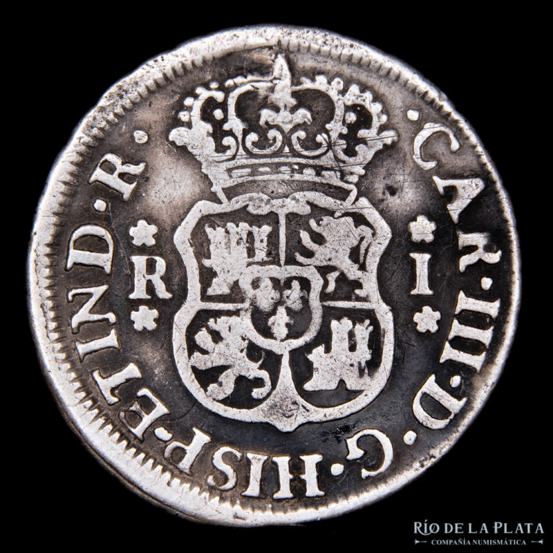 Lima. Carlos III (1759-1788) 1 Real 1766 JM. Escasa. AG.917; 20mm; 3.32g. KM61 (...