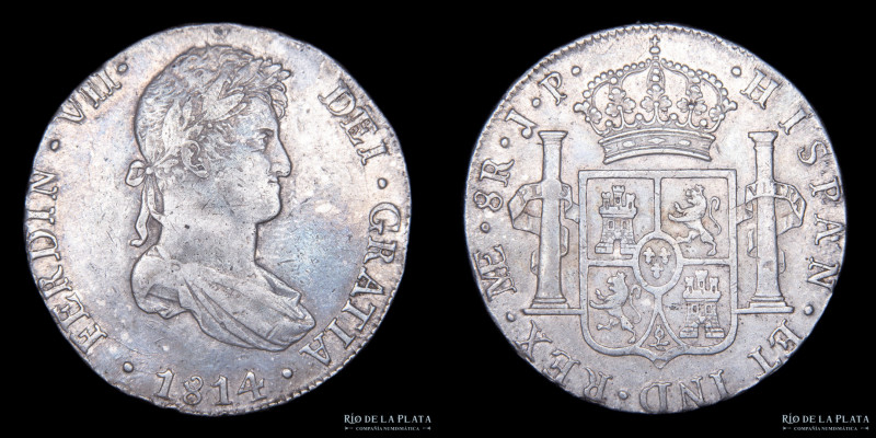 Lima. Fernando VII (1808-1833) 8 Reales 1814 JP. Lima Mint. AG.896, 39.0mm; 27.3...