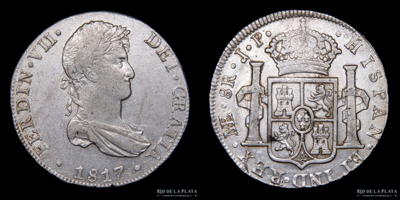 Lima. Fernando VII (1808-1833) 8 Reales 1817 JP. Lima Mint. AG.896, 39.0mm; 27.0...