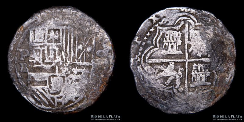 Potosí. Felipe II (1574-1598) 8 Reales 1590/98 B (4to período). AG.930; 35mm; 27...